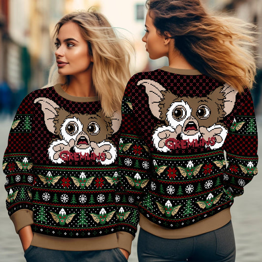 Gizmo Gremlins Ugly Christmas Sweater, Gremlins Christmas Movie Ugly Sweater, Gremlins Family Xmas Sweatshirt, Christmas Party 2025 Gifts