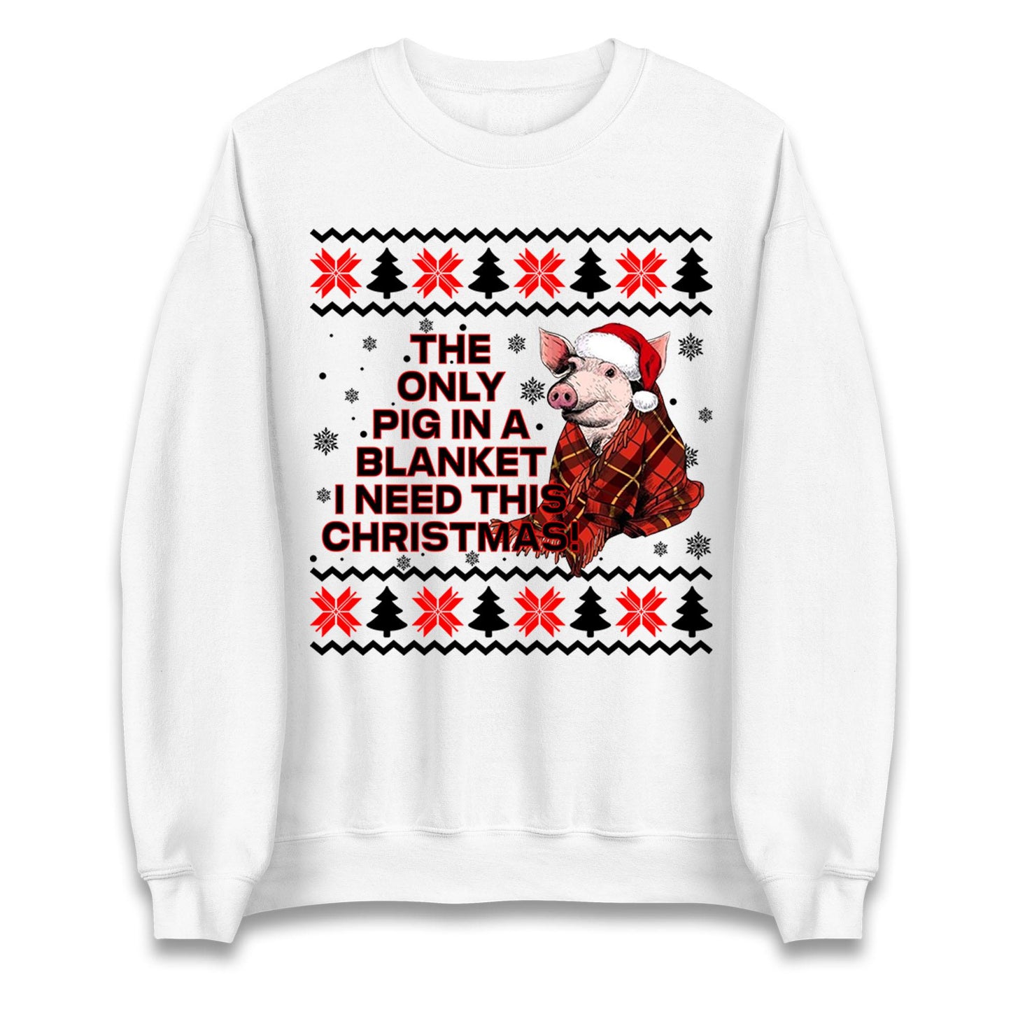 The Only Pig In Blanket I Need This Christmas Jumper, Xmas Funny Hoodie, Adult Humour Christmas T Shirt