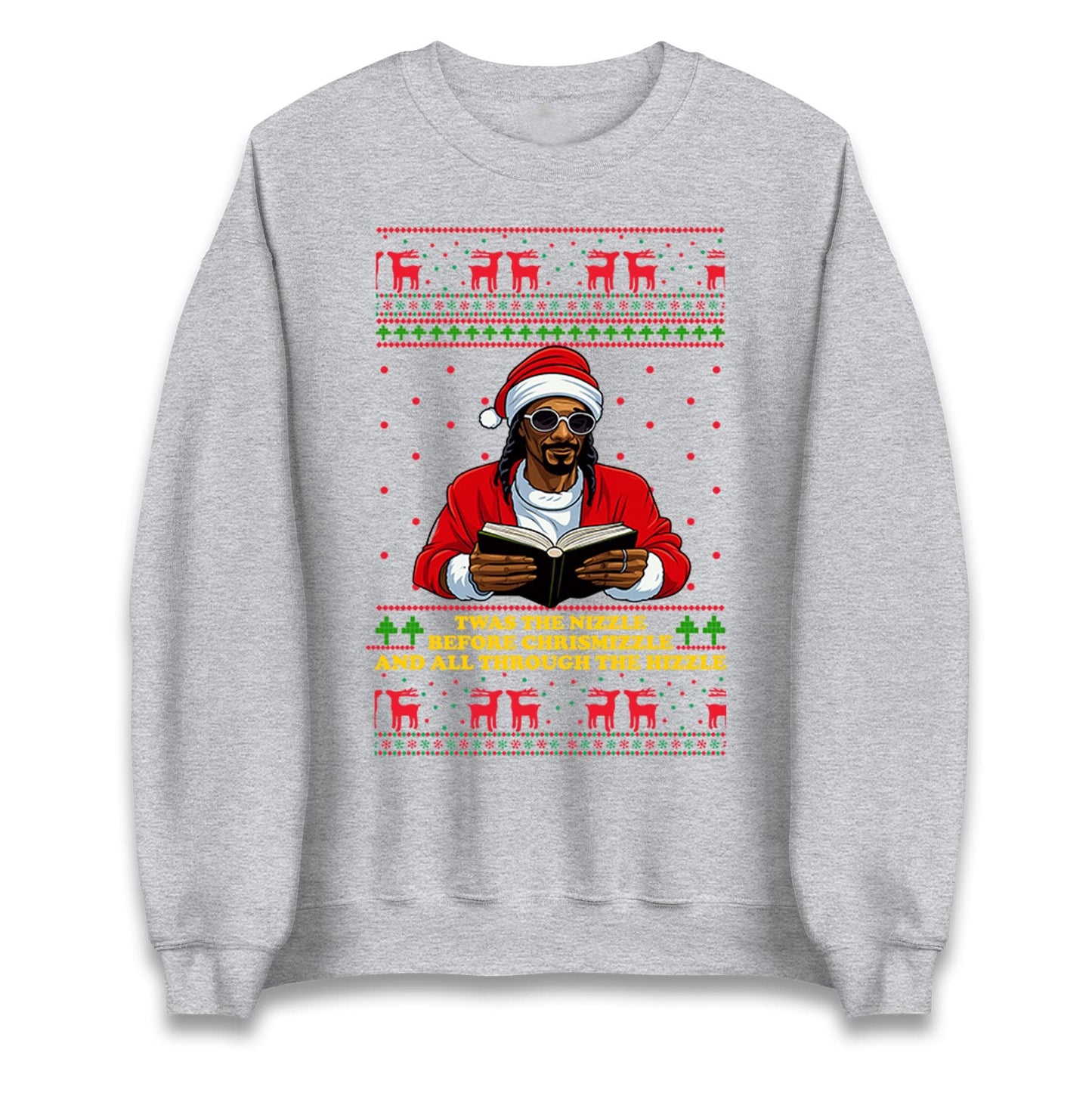 Twas The Nizzle Before Chrismizzle Funny Christmas Jumper, Hip Hop Xmas , Rap Santa Holiday Hoodie Gift