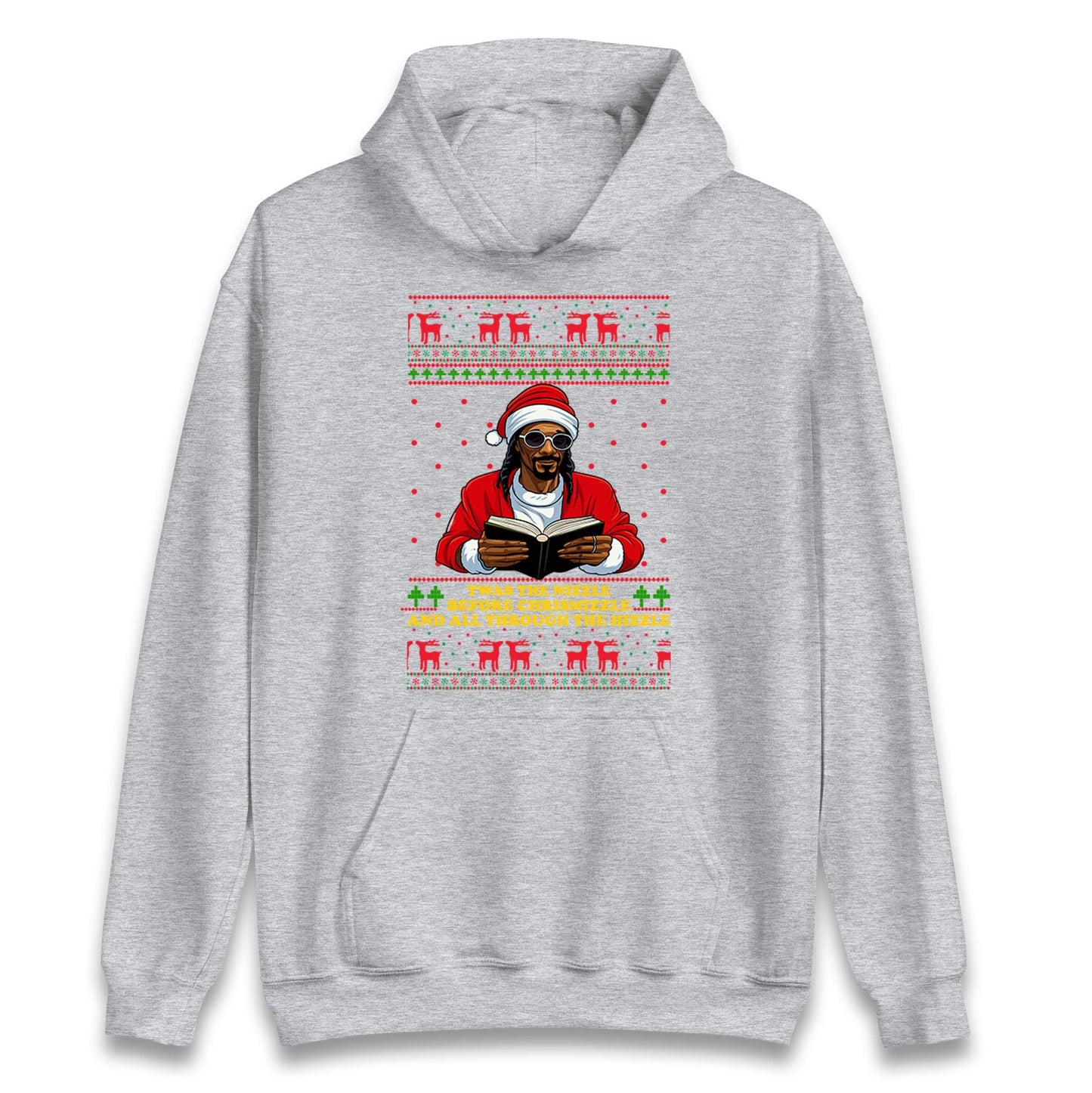 Twas The Nizzle Before Chrismizzle Funny Christmas Jumper, Hip Hop Xmas , Rap Santa Holiday Hoodie Gift