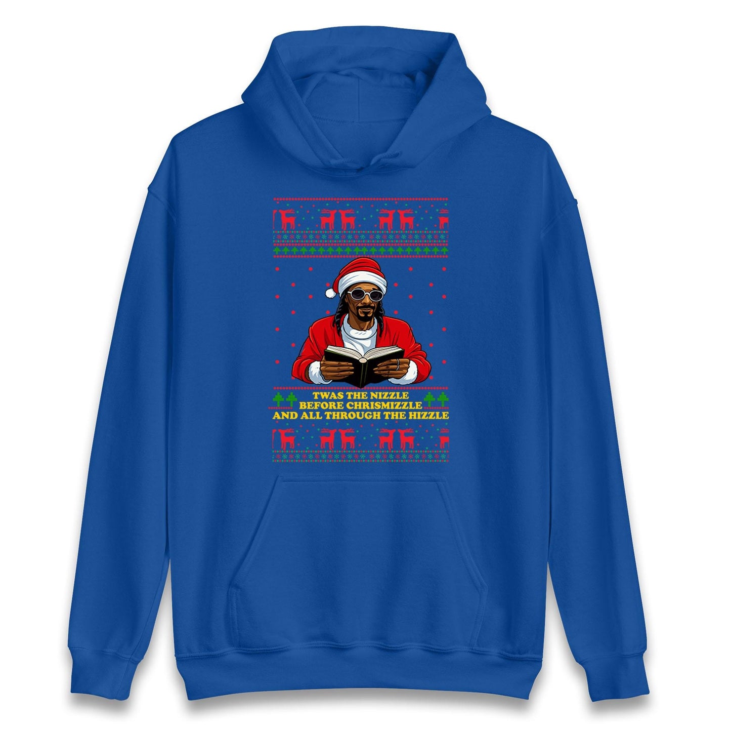 Twas The Nizzle Before Chrismizzle Funny Christmas Jumper, Hip Hop Xmas , Rap Santa Holiday Hoodie Gift