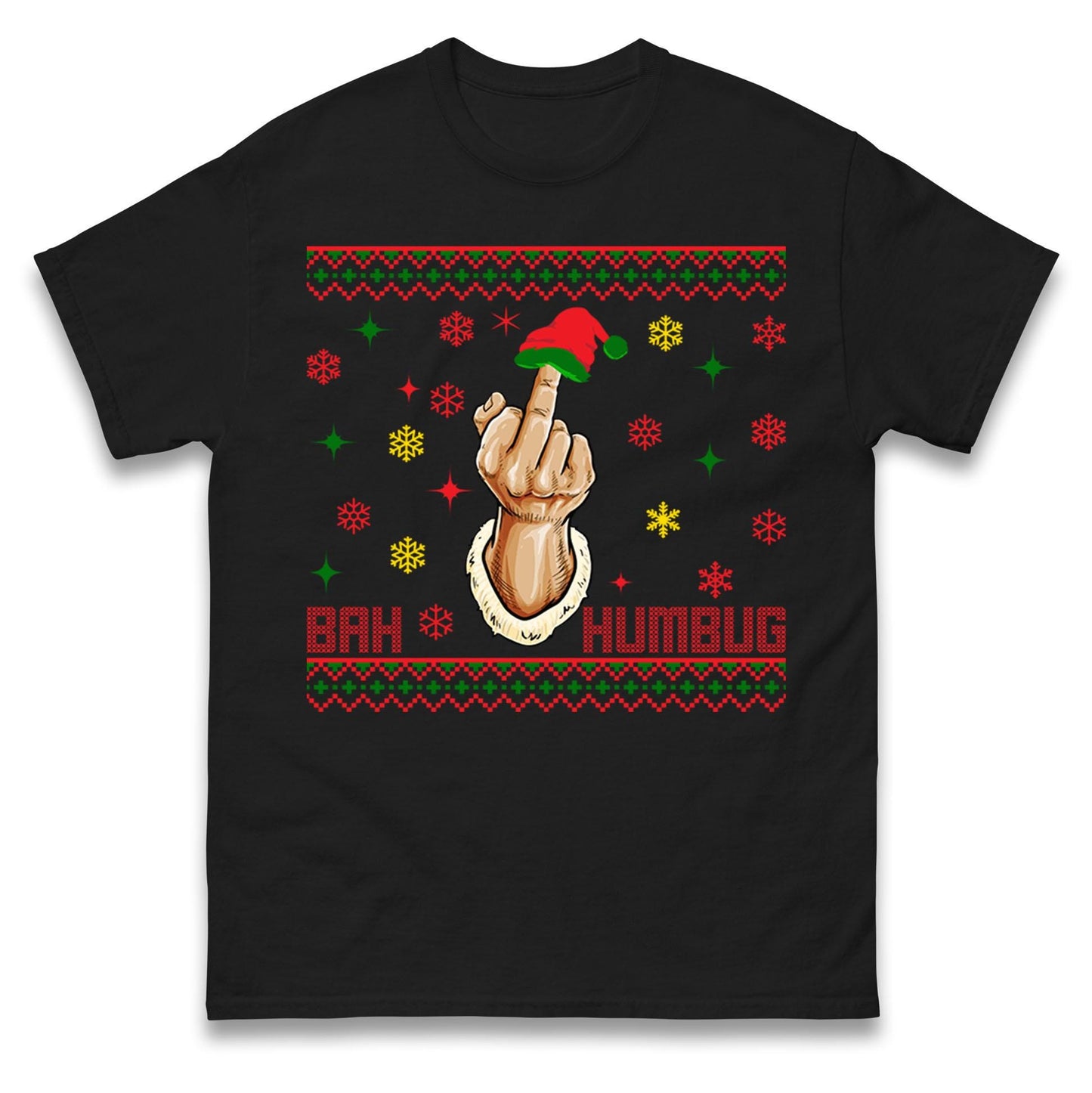 Bah Humbag Ugly Christmas Jumper, Middle Finger Rude Offensive Christmas Jumper, Xmas Funny Adults hoodie