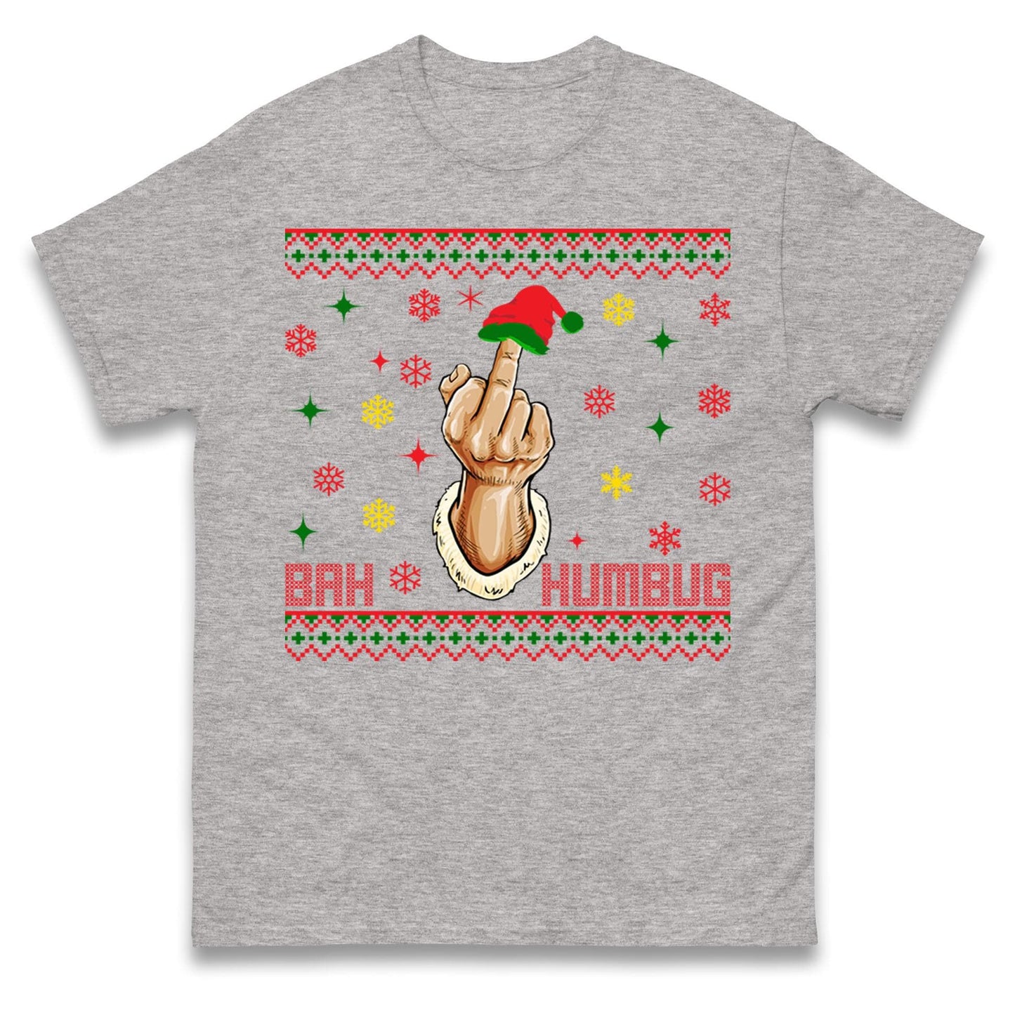 Bah Humbag Ugly Christmas Jumper, Middle Finger Rude Offensive Christmas Jumper, Xmas Funny Adults hoodie