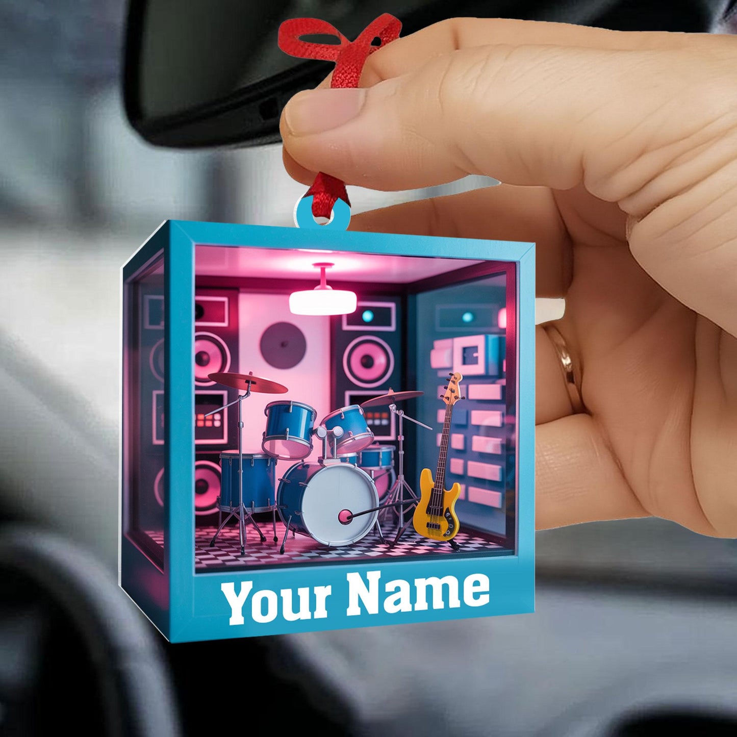 Personalized Music Room 2D Flat Ornament, Custom Christmas Ornament, Music Room Ornament, Music Studio Ornament, Musician Christmas Gift