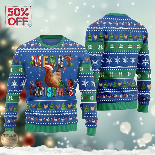 Funny Chicken Christmas Sweater: Farmhouse Holiday Pullover