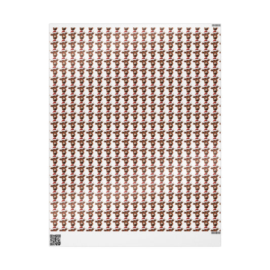 Christmas Highland Cow Wrapping Paper Roll Christmas Holiday Gift Wrap Paper Gift Wrapping Paper