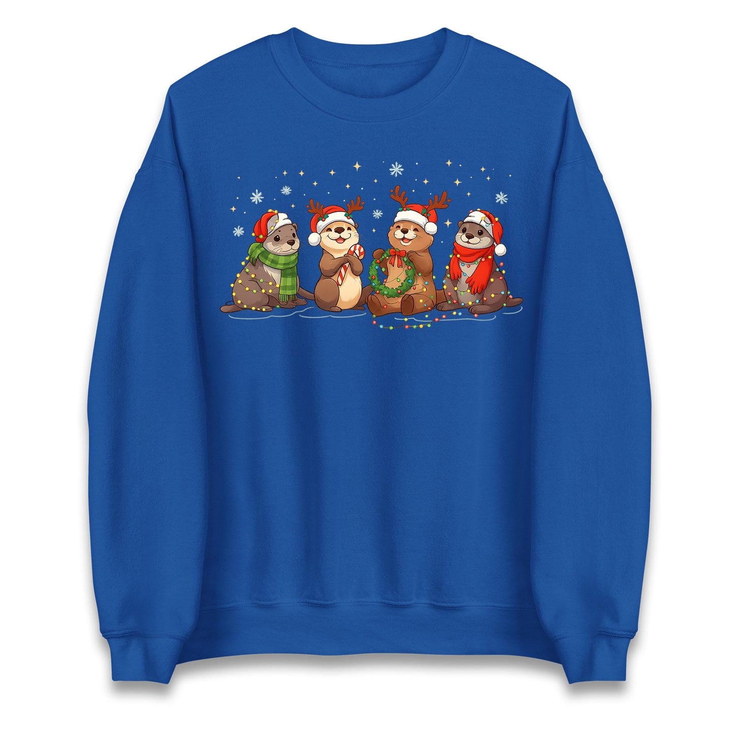 Holiday Otters Festive Christmas Jumper, Xmas Funny Otters Hoodie, Christmas T Shirt
