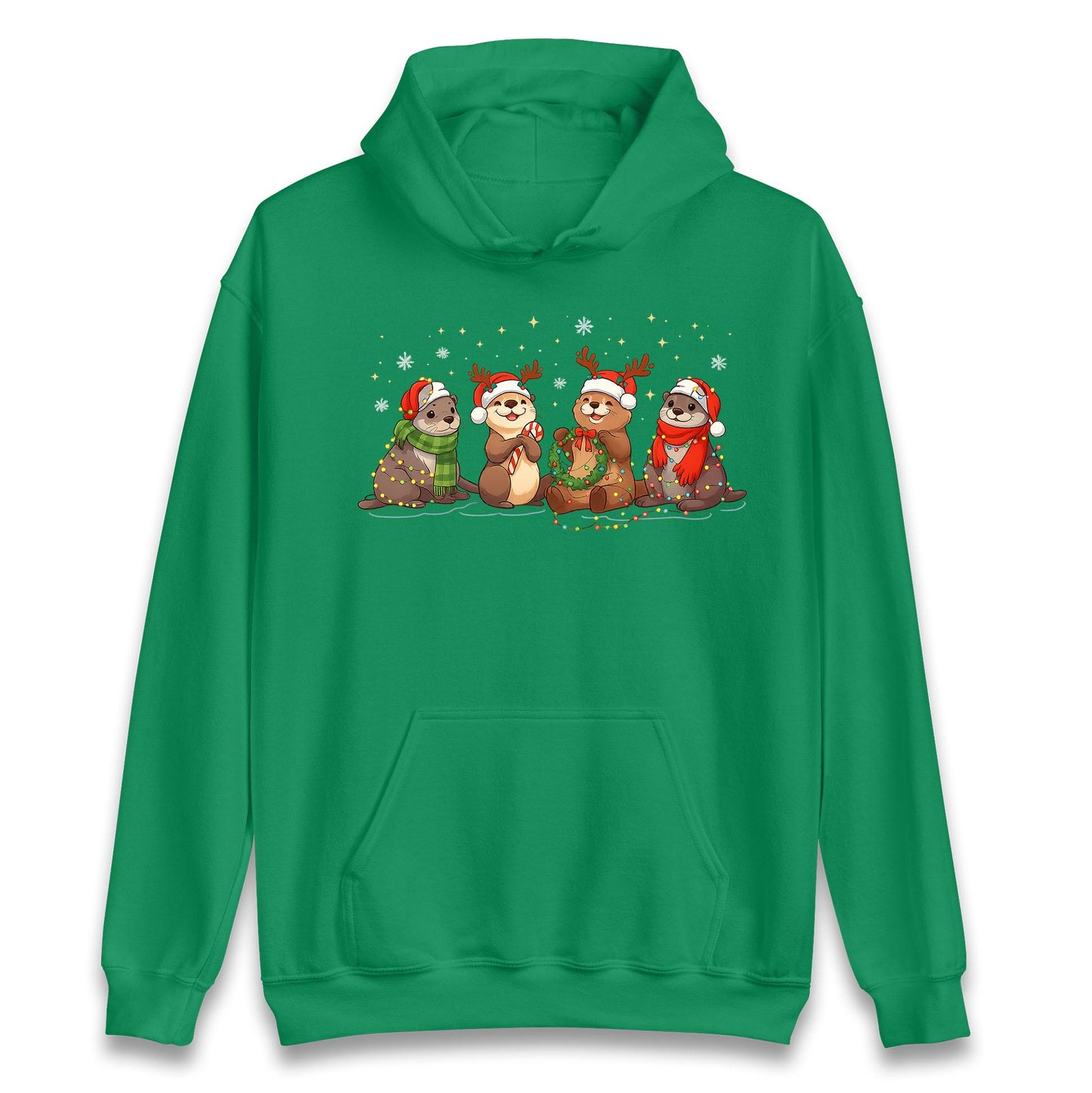 Holiday Otters Festive Christmas Jumper, Xmas Funny Otters Hoodie, Christmas T Shirt
