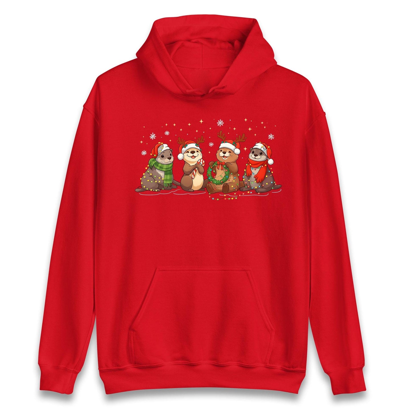 Holiday Otters Festive Christmas Jumper, Xmas Funny Otters Hoodie, Christmas T Shirt