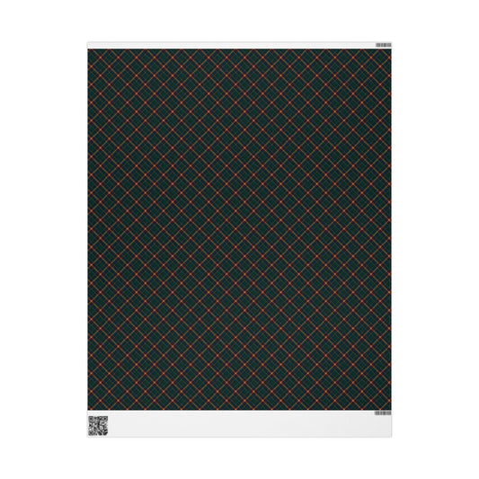 Vintage Tartan Christmas Wrapping Paper Green Tartan Wrapping Paper Roll for Christmas Holidays, Festive Gift Wrap, Xmas Present Paper