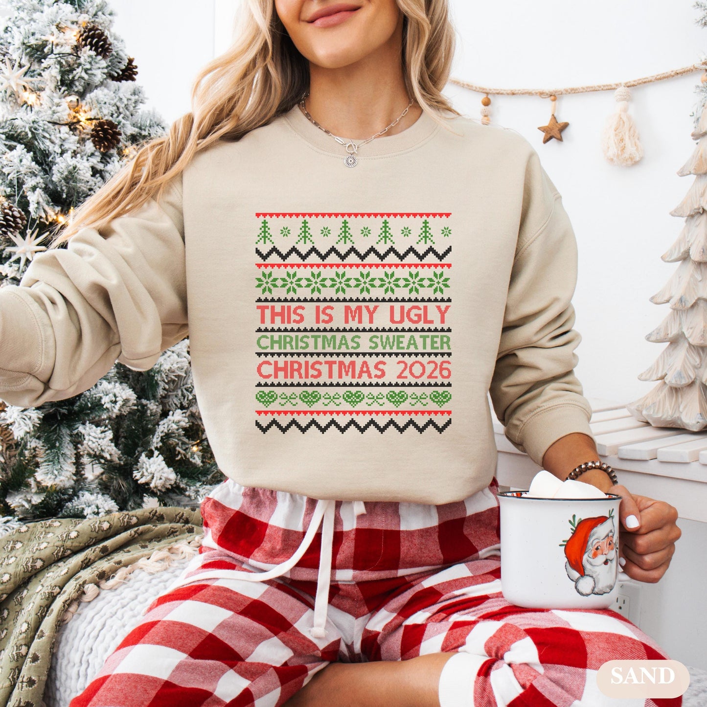 This Is My Ugly , Funny Christmas Sweatshirt, Holiday Party Outfit, Cozy Xmas Crewneck, Christmas 2026 New Year Ugly Sweatshirt