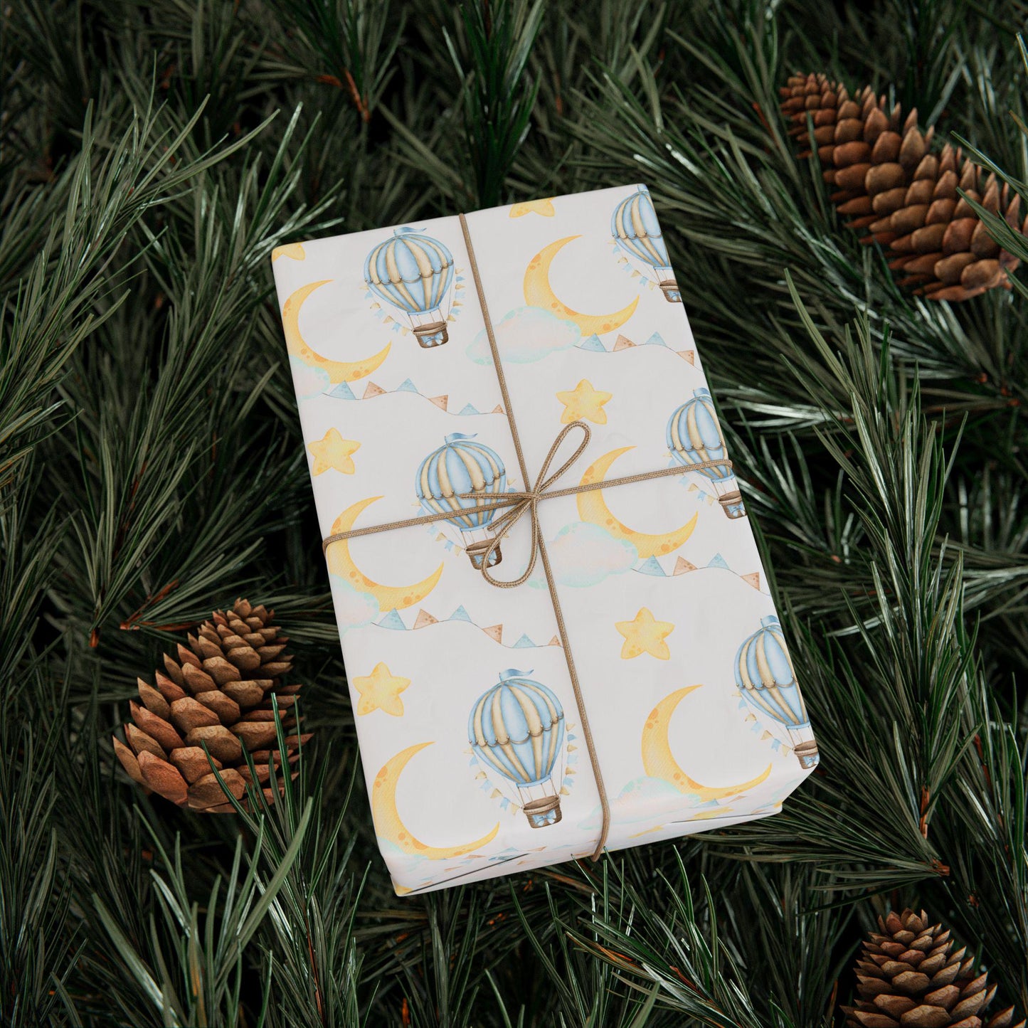 Hot Air Balloon Wrapping Paper: Whimsical Watercolor Gift Wrap