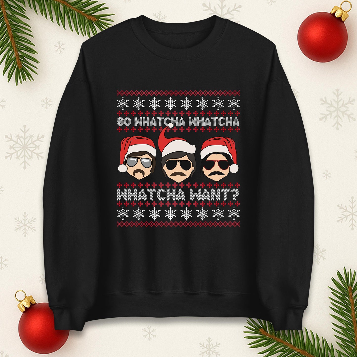 Funny Whatcha Want Christmas Jumper, Cool Retro Xmas Hoodie, Funky Holiday Party T Shirt, Humorous Festive Gift Sweatshirt