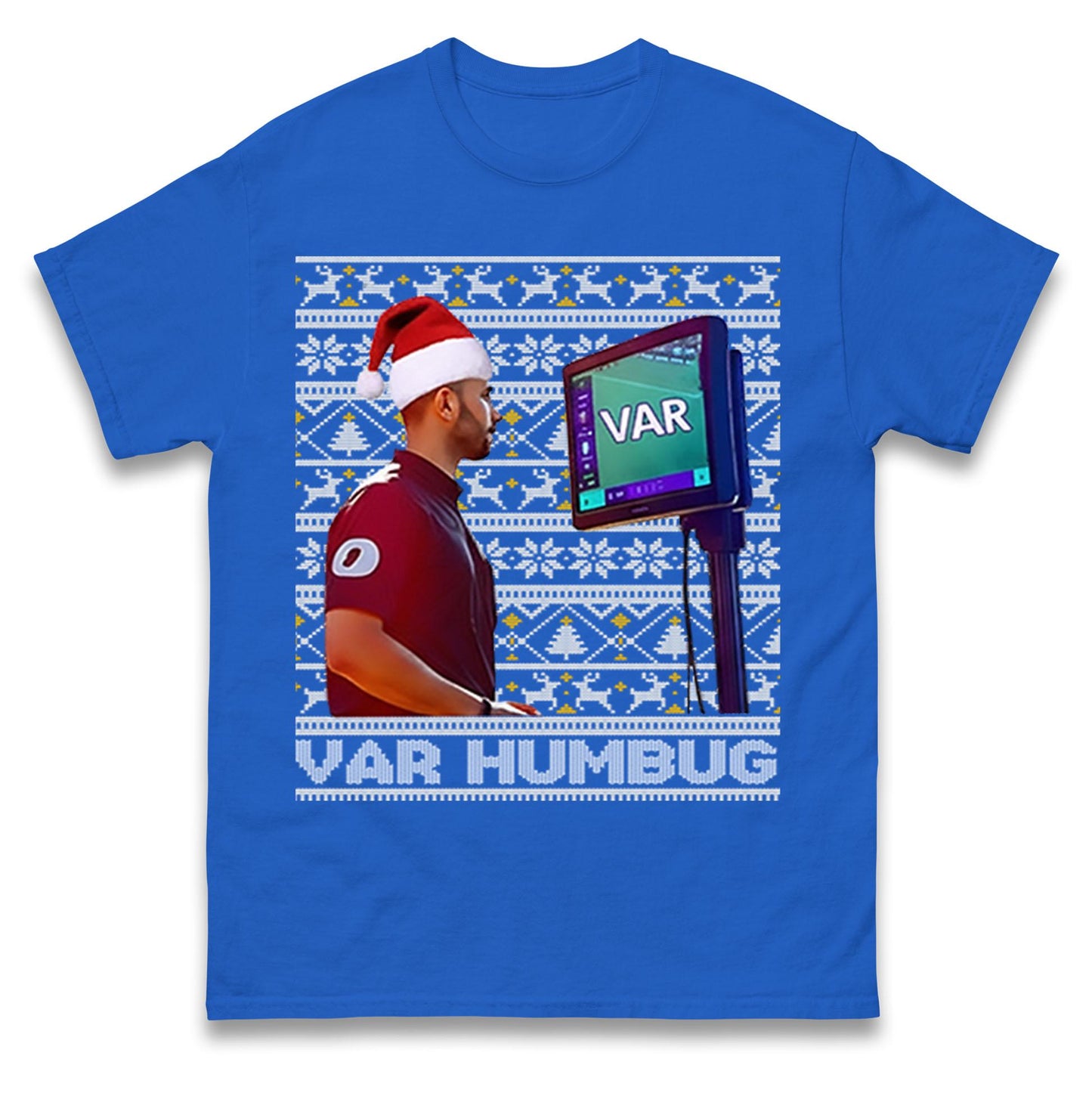 Funny VAR Humbug Christmas Jumper, Ugly Xmas Football Referee Hoodie, Spoof Soccer Fan T Shirt, Humorous Festive Gift Sweatshirt