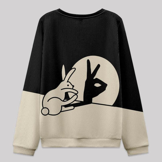 Funny Rabbit Hand Shadow Ugly Christmas Sweater, Funny Rabbit Ugly Sweater, Rabbit Shadow Xmas Sweater, Meme Christmas Ugly Sweater