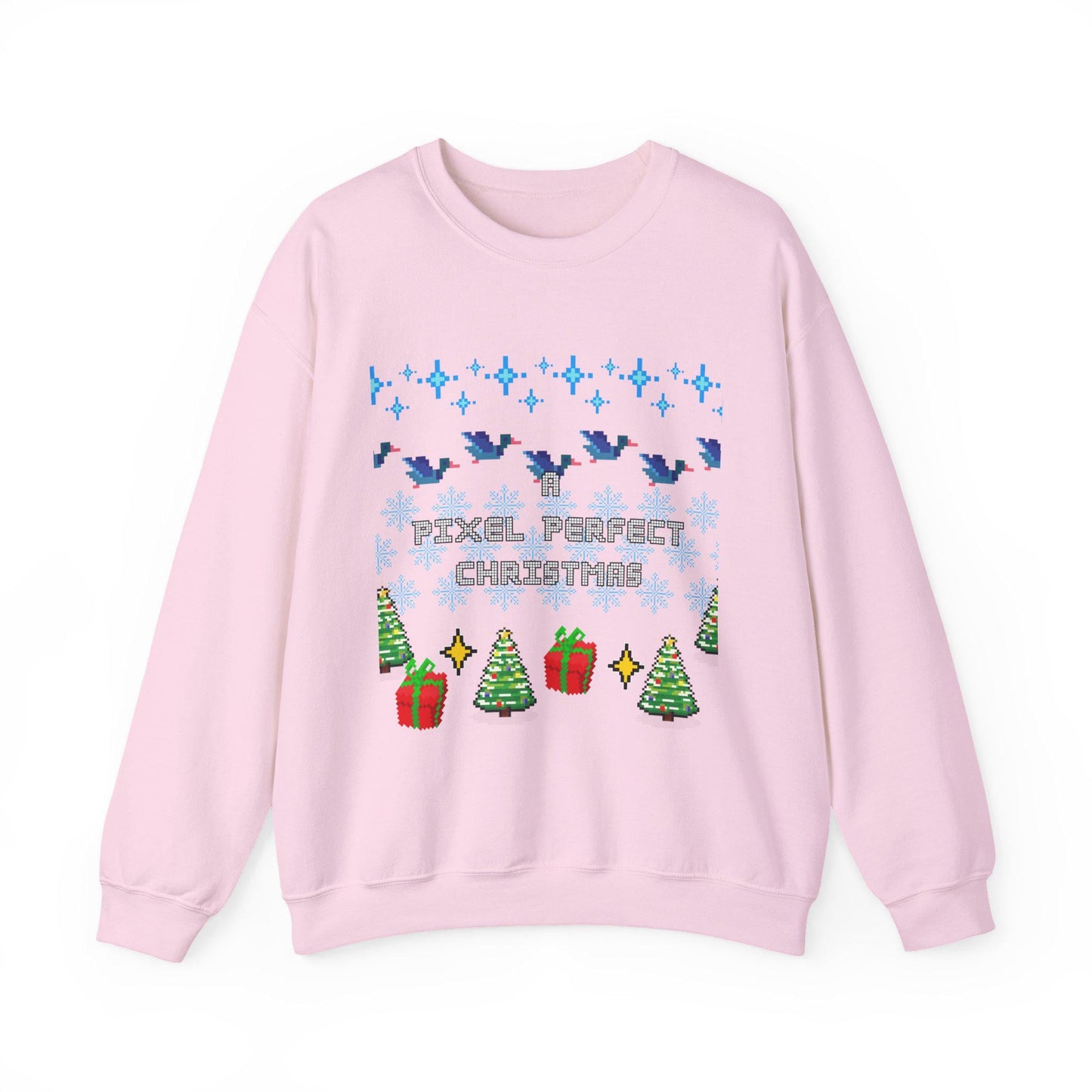 A Pixel Perfect Christmas Ugly Sweatshirt - Funny Holiday Pixel Art Crewneck for Designers, UX/UI & Tech Workers
