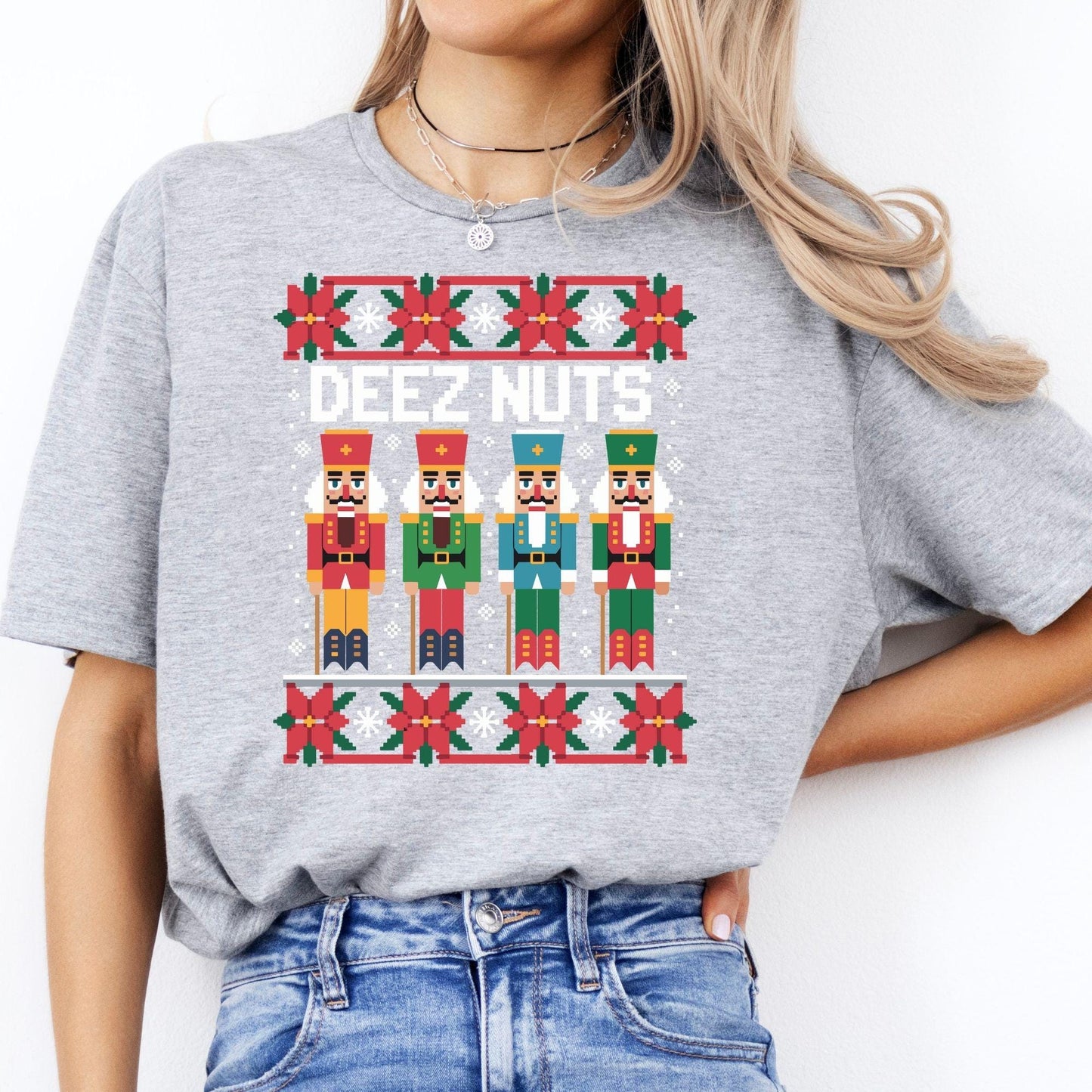 Funny Deez Nuts Nutcracker Christmas Sweatshirt: Ugly Holiday