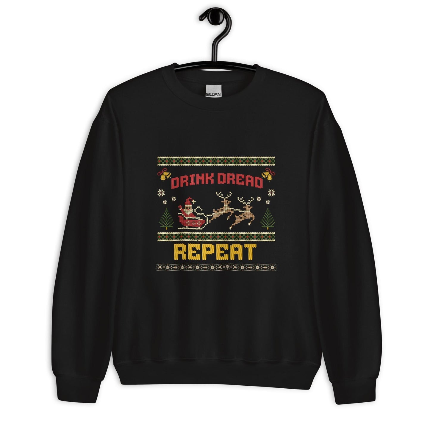 Drink Dread Repeat Funny Christmas Jumper | Ugly Xmas | Unisex Holiday Sweatshirt Hoodie | Drinking Festive Party Outfit