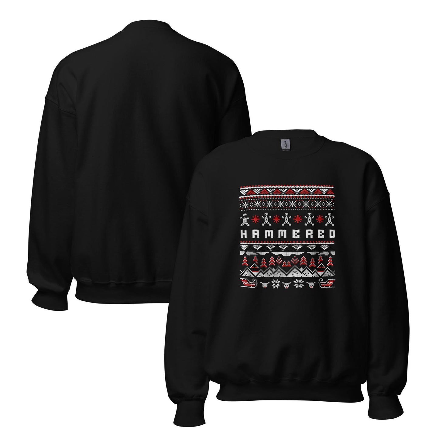 Hammered Ugly Christmas | Funny Drunk Xmas Jumper | Adult Humour Drinking Gift | Party Knit | Sloshed Holiday Jumper