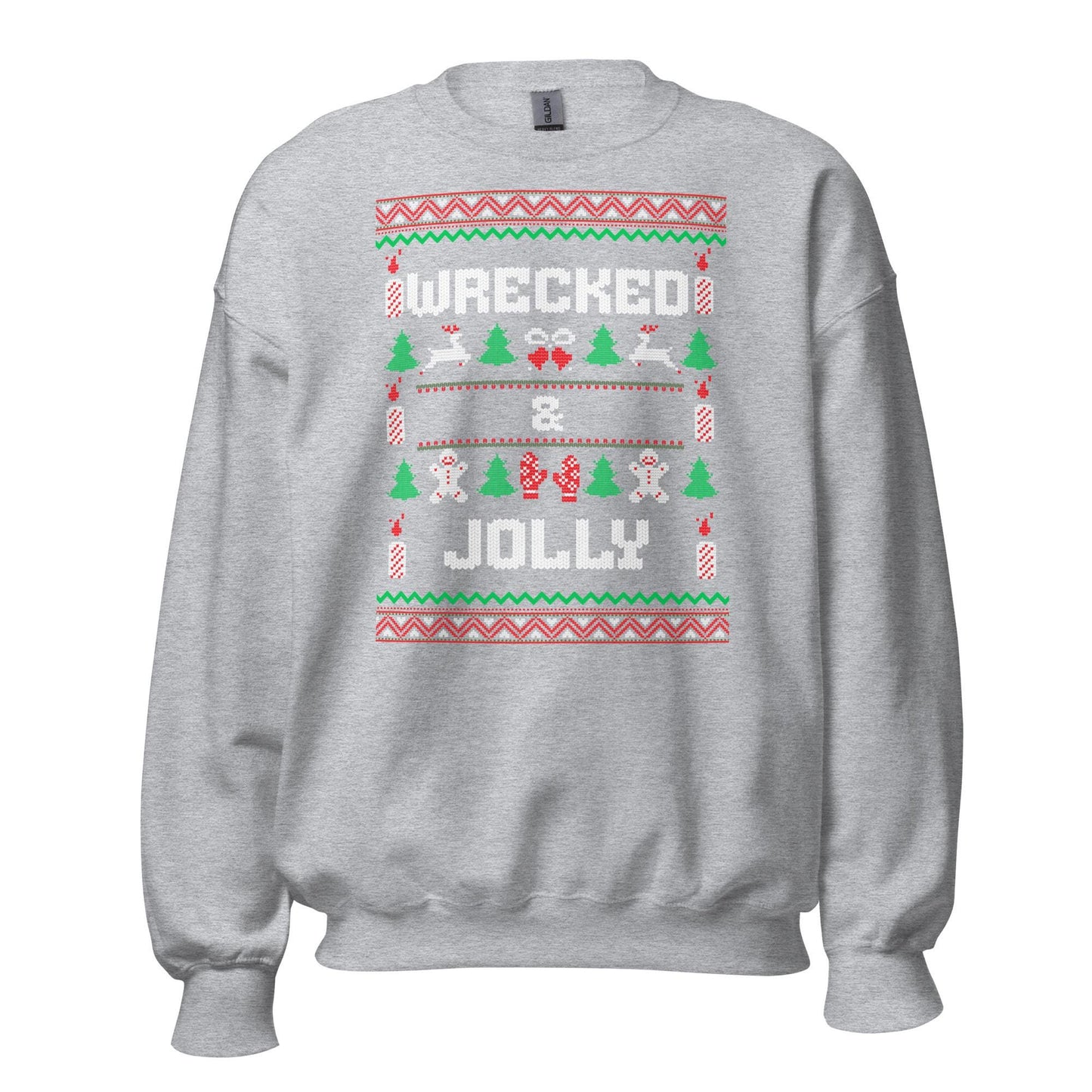 Wrecked & Jolly Funny Christmas Jumper | Ugly Xmas | Booze Drinking Festive Outfit | Secret Santa Gift