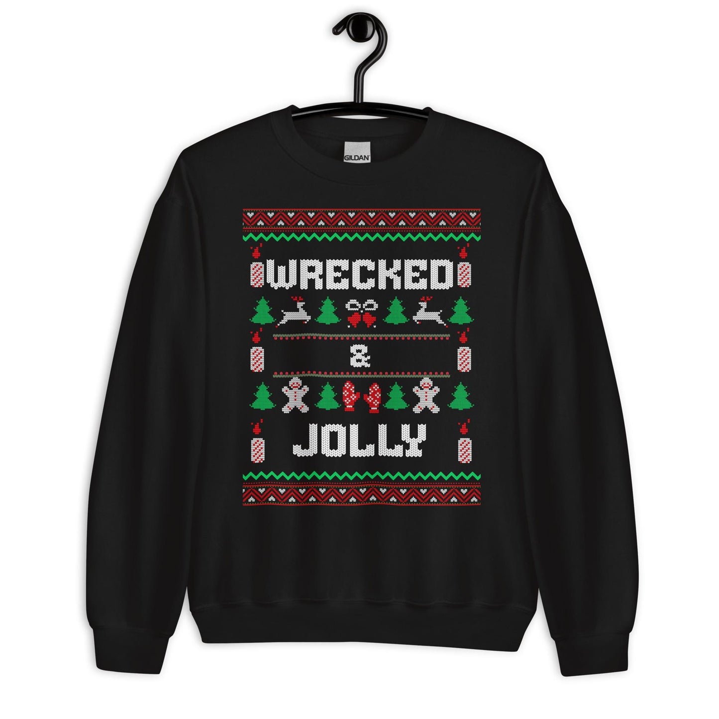 Wrecked & Jolly Funny Christmas Jumper | Ugly Xmas | Booze Drinking Festive Outfit | Secret Santa Gift