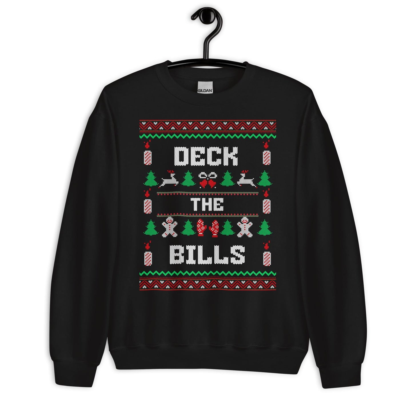 Deck the Bills Funny Christmas Jumper | Ugly Style Festive Knit | Sarcastic Holiday Jumper for Parties | Novelty Xmas Gag Gift
