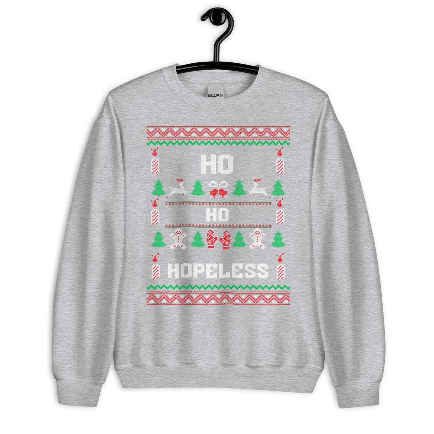 Ho Ho Hopeless Funny Christmas Jumper | Ugly Style Festive Knit | Sarcastic Xmas Jumper for Parties | Novelty Holiday Gag Gift