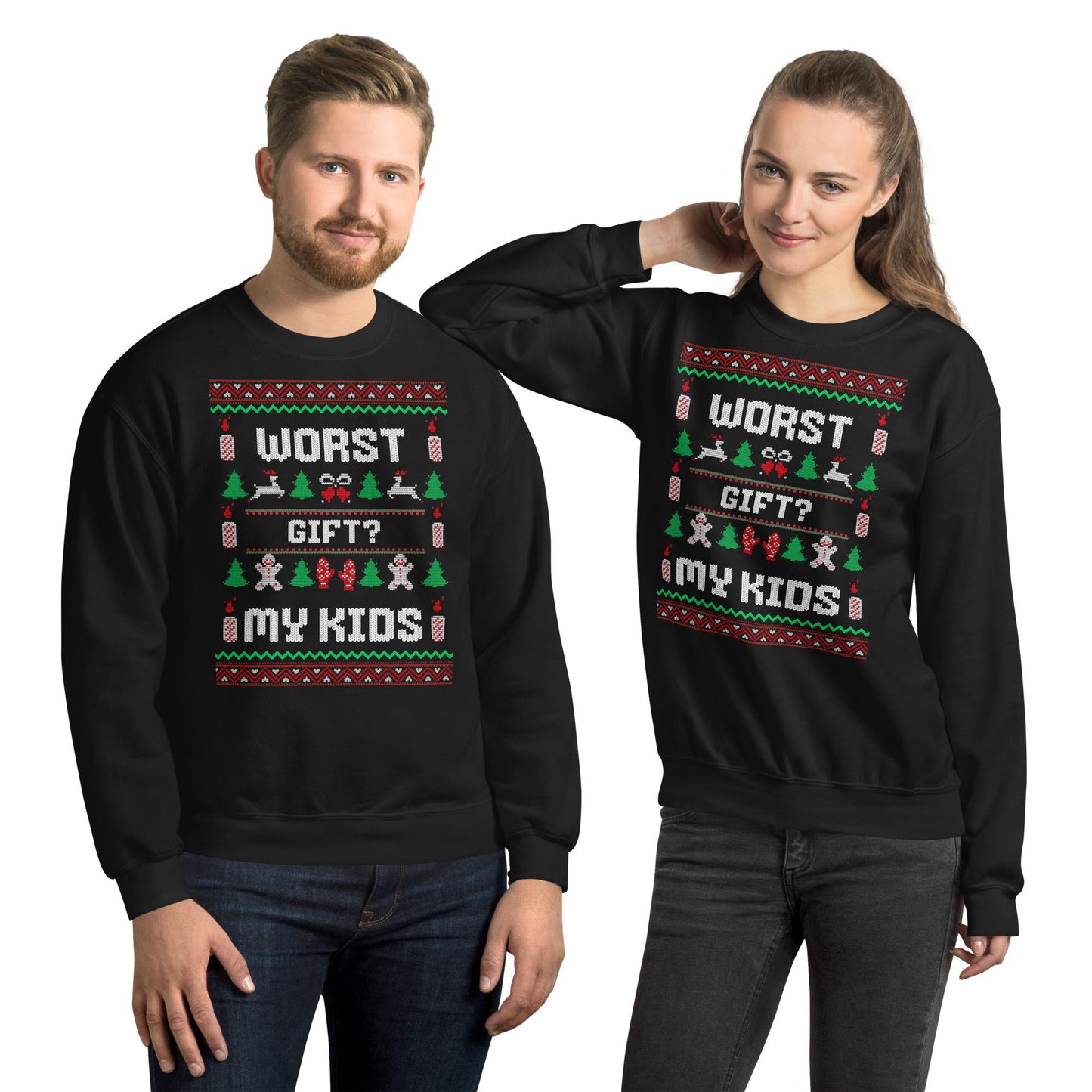 Worst Gift My Kids Funny Christmas Jumper | Ugly Style Festive Knit | Sarcastic Xmas Party Jumper | Novelty Holiday Gag Gift