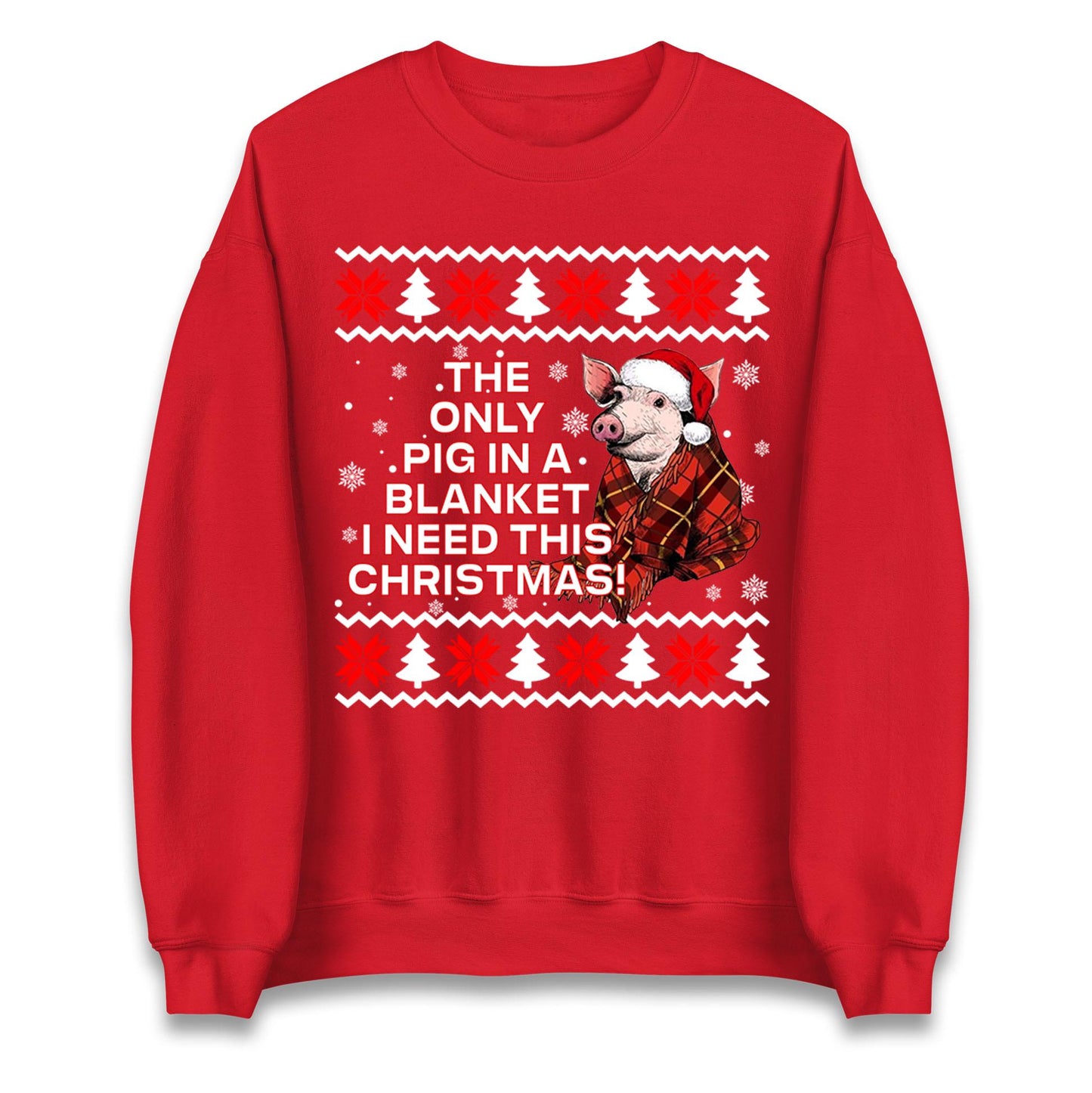The Only Pig In Blanket I Need This Christmas Jumper, Xmas Funny Hoodie, Adult Humour Christmas T Shirt