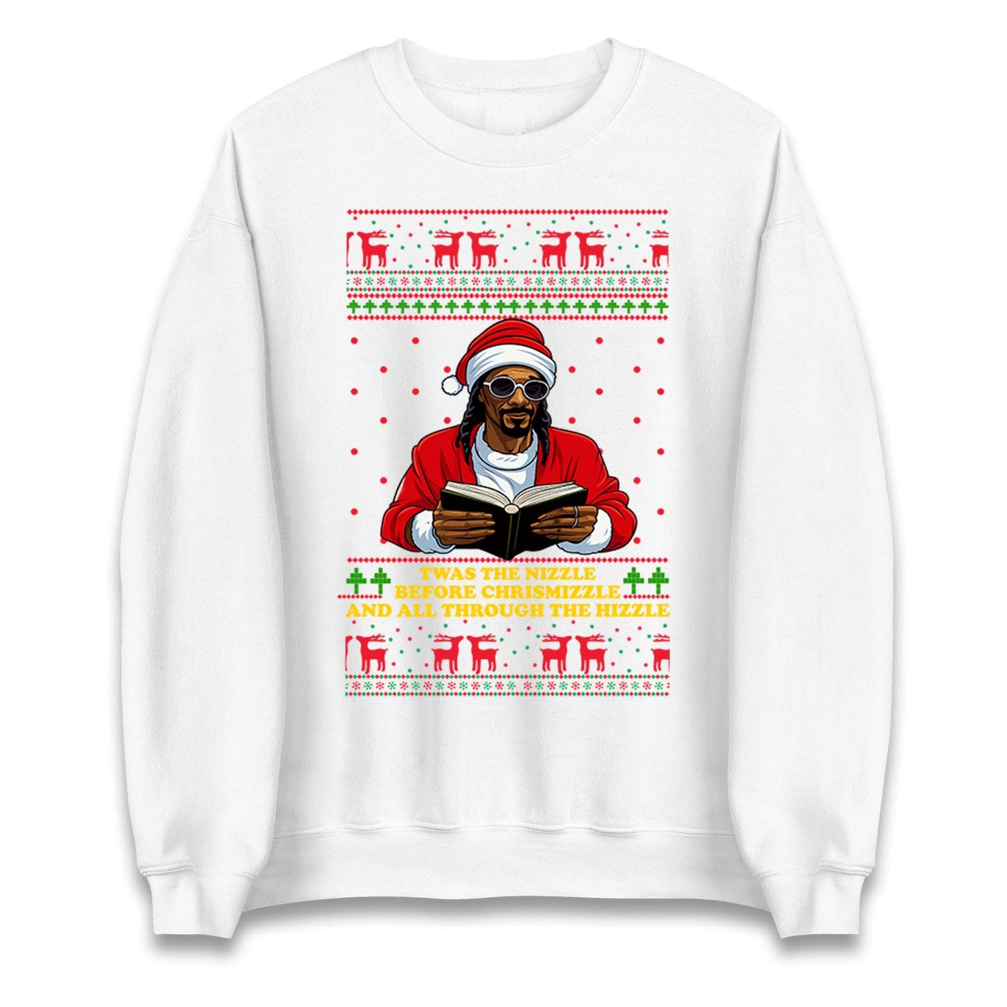 Twas The Nizzle Before Chrismizzle Funny Christmas Jumper, Hip Hop Xmas , Rap Santa Holiday Hoodie Gift