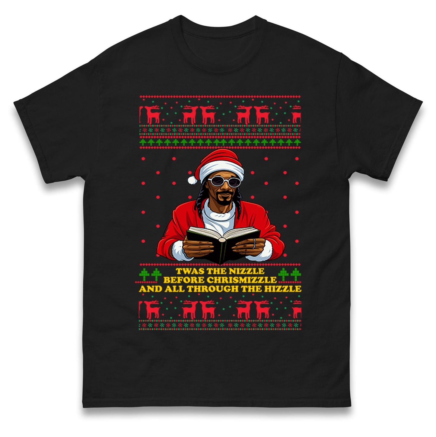 Twas The Nizzle Before Chrismizzle Funny Christmas Jumper, Hip Hop Xmas , Rap Santa Holiday Hoodie Gift