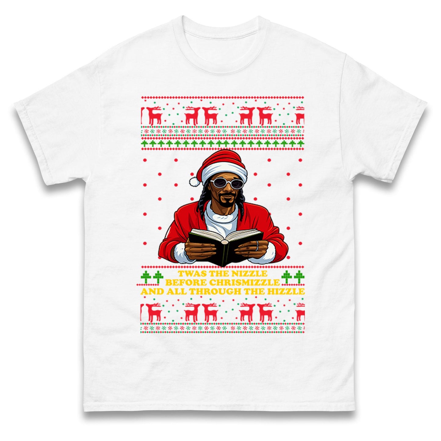 Twas The Nizzle Before Chrismizzle Funny Christmas Jumper, Hip Hop Xmas , Rap Santa Holiday Hoodie Gift