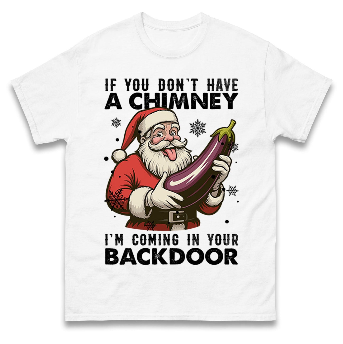 If You Dont have A Chimney Im coming In Your backdoor Funny Santa Christmas Jumper, Xmas Rude , Adults Offensive Xmas Hoodie