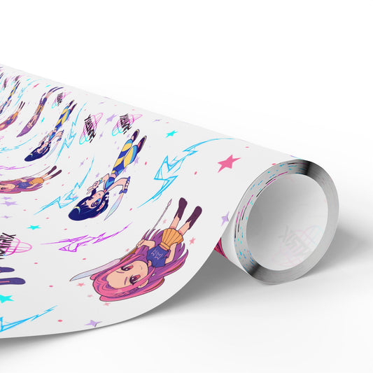 K-Pop Demon Hunter Anime Wrapping Paper | Cute Chibi Gift Wrap | Kawaii Character Wrap | Korean Pop Fan Art | Aesthetic Gift Wrap Sheets