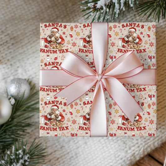 Wrapping Papers, Fanum Tax Meme Christmas Gift Wrap, Kids Funny Wrapping Paper, Brain Rot Slang Gift Wrap, Gen Alpha Meme, Holiday Gift Wrap