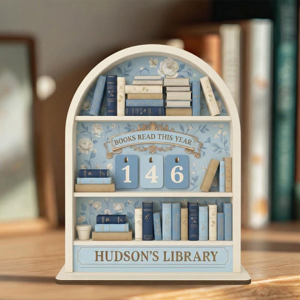 Personalized Books Read Tracker | 3D Wooden Bookshelf Decor