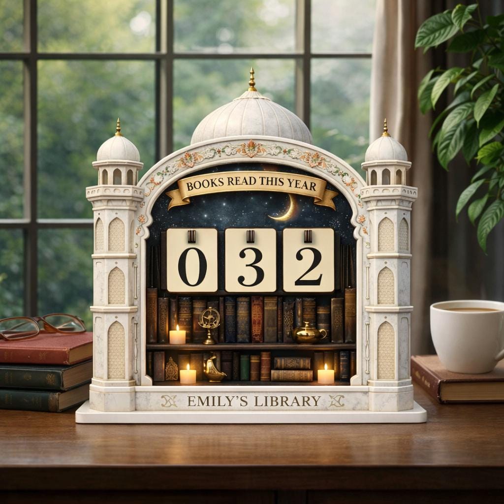 Personalized Book Tracker, Moorish Arch Library Decor, Book Lover Gift