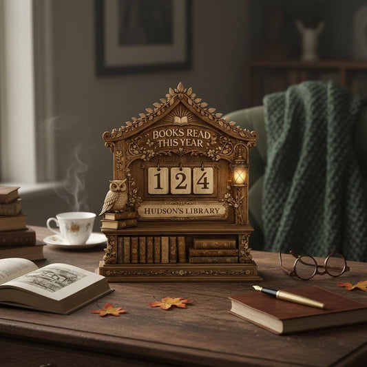 Personalized Wooden Book Tracker, Custom Library Decor