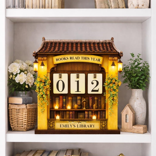 Personalized Books Read Tracker, Oriental Bookshelf Decor, Book Lover Gift