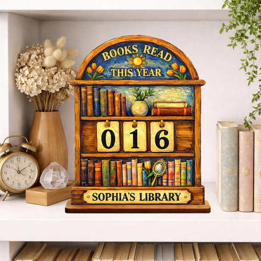 Personalized Books Read This Year Sign – Custom Library Tracker, Literary Decor