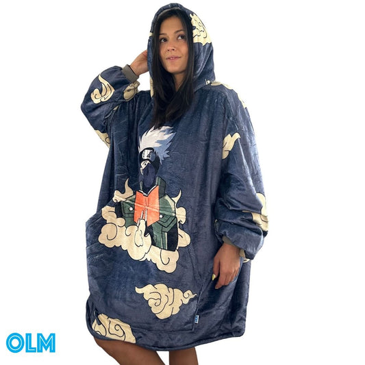 Kakashi Hatake Oversized wearable Blanket Hoodie – Ultra-Soft Sherpa for unisex Adults & Kids