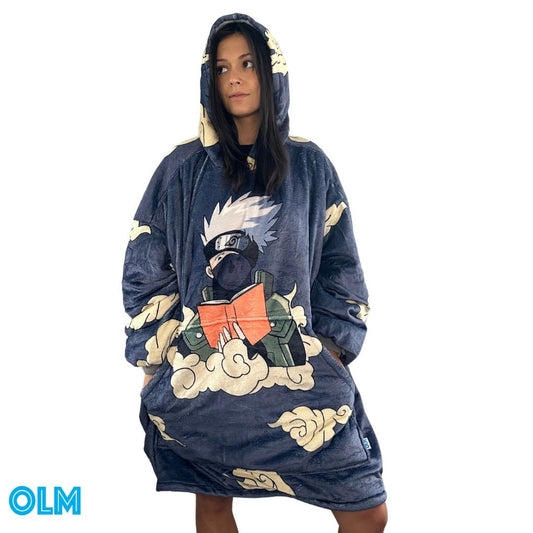 Kakashi Hatake Oversized wearable Blanket Hoodie – Ultra-Soft Sherpa for unisex Adults & Kids