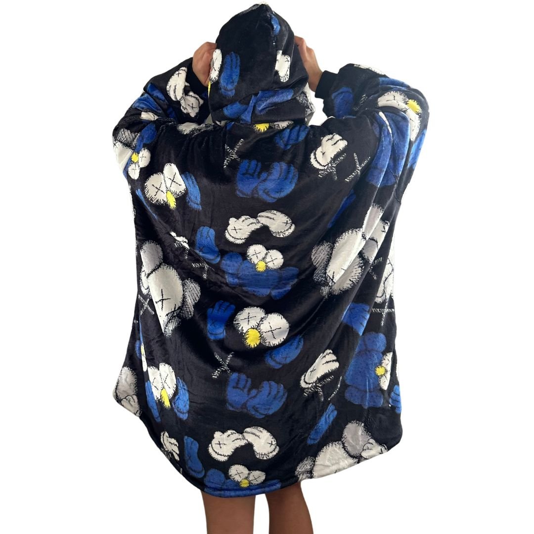 KAWS&ELMO-Inspired Oversized Blanket Hoodie – Plush Sherpa Hoodie  snuggle unisex for Adults & Kids