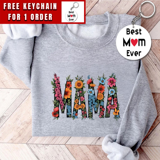 Floral Mama Shirt, Mama Sweatshirt, Retro Mom Tshirt, Mother's Day Gift, Flower Shirts for Women, Floral New Mom Gift, Gift For Mama,Mom Tee