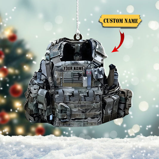 Personalized Army Equipment Ornament, Custom Military Equipment Flat Acrylic Ornament, Ornament For Him, Gift For Him, Ornament Christmas