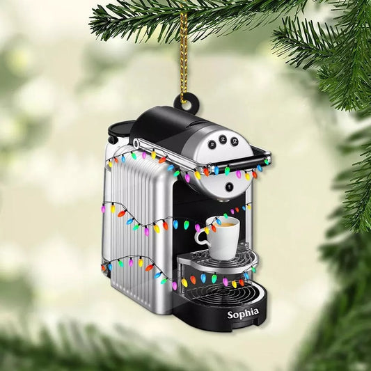 Personalized Coffee Machine Christmas Ornament 2023 Coffee Machine Keepsake Gi, Ornament Decoration, Ornament For Gift, Ornament Christmas