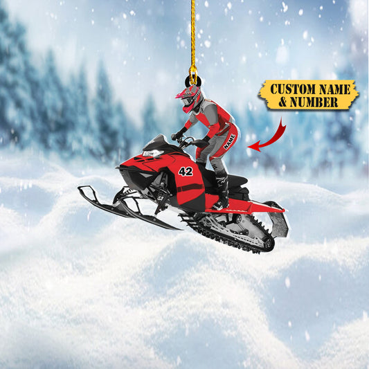 Personalized Customized Snowmobile Shoes Acrylic Christmas Ornament for Snowmobile Lovers (SM 8), Ornament Decoration, Ornament For Gift, Ornament Christmas