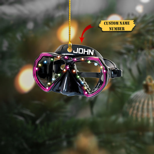 Personalized Goggles Multicolor Shaped Acrylic Ornaments, Christmas Gift for Scuba Diver, Ornament Decoration, Ornament For Gift, Ornament Christmas