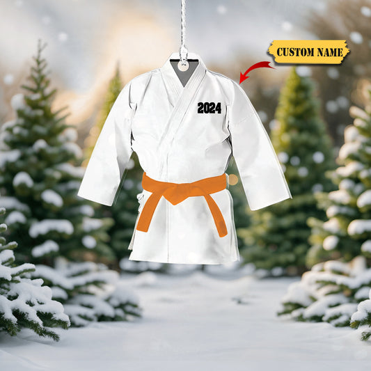 Personalized Karate Belt Color Custom Shaped Ornament, Ornament Decoration, Ornament For Gift, Ornament Christmas