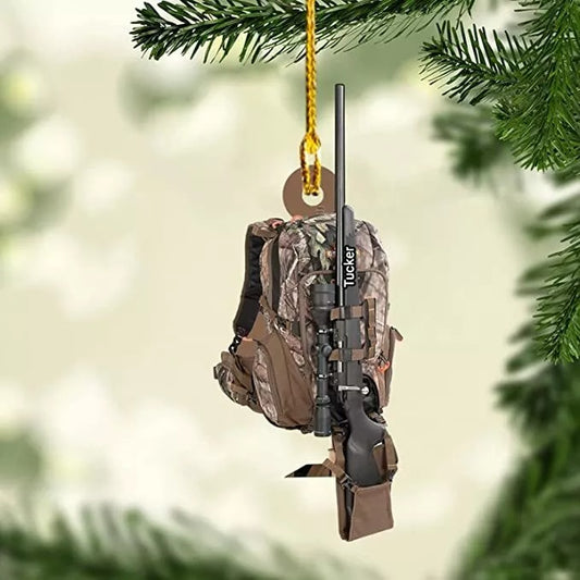 Personalized Name Hunting Ornament Hunter Vest Custom Ornament Mica Plastic Cust, Ornament Decoration, Ornament For Gift, Ornament Christmas